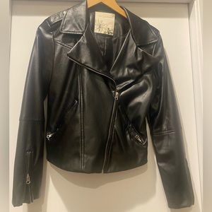 Vegan leather moto jacket